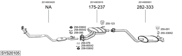 Sistema de gases de escape Mercedes-Benz 190
