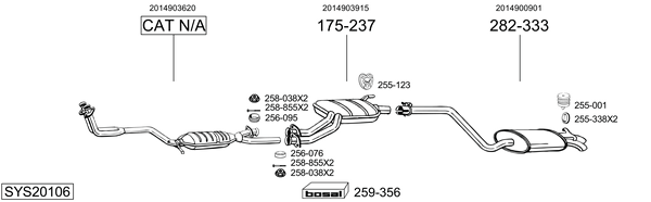 Sistema de gases de escape Mercedes-Benz 190