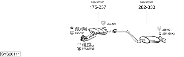 Sistema de gases de escape Mercedes-Benz 190