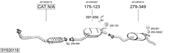 Sistema de gases de escape Mercedes-Benz 190