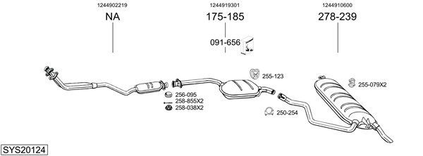 Sistema de gases de escape Mercedes-Benz 124 T-Model