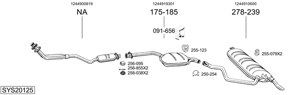 Sistema de gases de escape Mercedes-Benz 124 T-Model