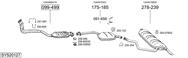 Sistema de gases de escape Mercedes-Benz 124 T-Model
