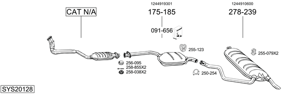 Sistema de gases de escape Mercedes-Benz 124 T-Model