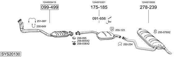 Sistema de gases de escape Mercedes-Benz 124 T-Model