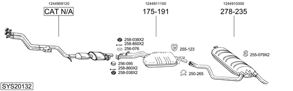 Sistema de gases de escape Mercedes-Benz 124 T-Model