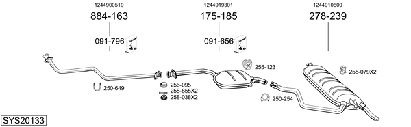 Sistema de gases de escape Mercedes-Benz 124 T-Model