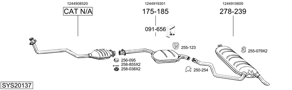 Sistema de gases de escape Mercedes-Benz 124 T-Model
