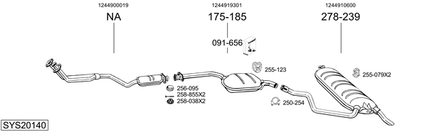 Sistema de gases de escape BOSAL SYS20140