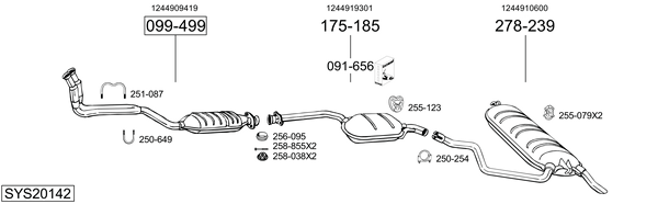 Sistema de gases de escape BOSAL SYS20142