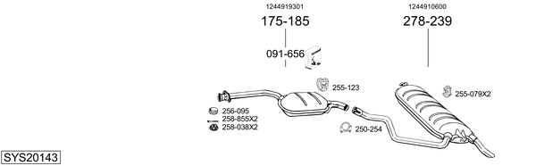 Sistema de gases de escape BOSAL SYS20143