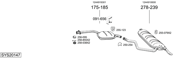 Sistema de gases de escape Mercedes-Benz 124 T-Model