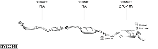 Sistema de gases de escape Mercedes-Benz 124 Coupe