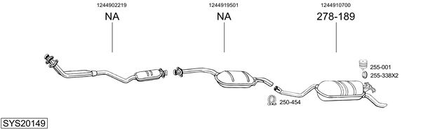 Sistema de gases de escape Mercedes-Benz 124 Coupe