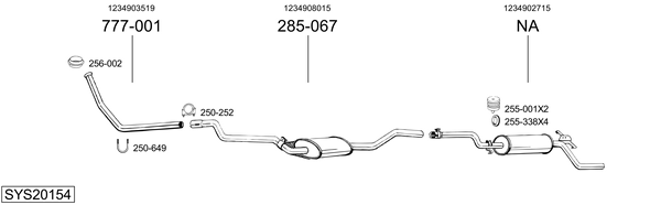 Sistema de gases de escape Mercedes-Benz 123 T-Model