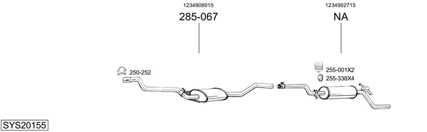 Sistema de gases de escape Mercedes-Benz 123 T-Model