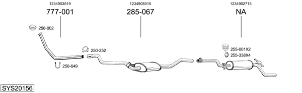 Sistema de gases de escape BOSAL SYS20156