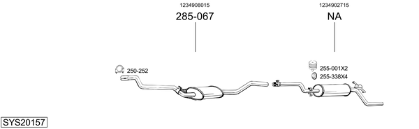 Sistema de gases de escape BOSAL SYS20157