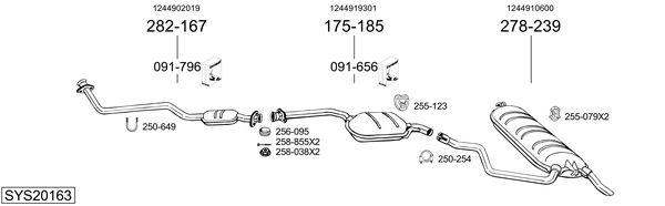 Sistema de gases de escape BOSAL SYS20163