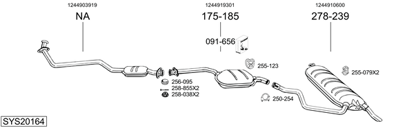 Sistema de gases de escape BOSAL SYS20164