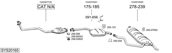 Sistema de gases de escape BOSAL SYS20165