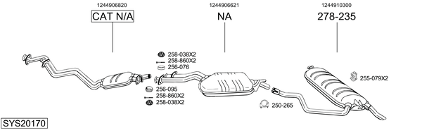 Sistema de gases de escape Mercedes-Benz 124 T-Model