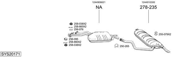 Sistema de gases de escape Mercedes-Benz 124 T-Model