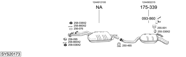 Sistema de gases de escape Mercedes-Benz 124 Saloon