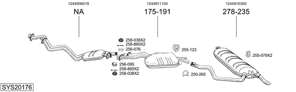 Sistema de gases de escape Mercedes-Benz 124 T-Model