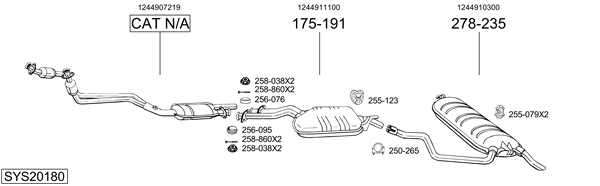 Sistema de gases de escape Mercedes-Benz 124 T-Model