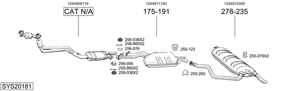 Sistema de gases de escape Mercedes-Benz 124 T-Model