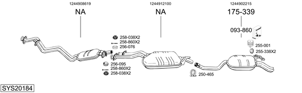Sistema de gases de escape Mercedes-Benz 124 Saloon