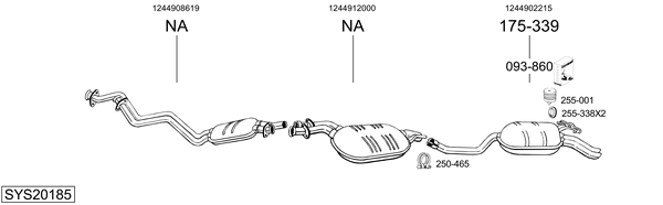 Sistema de gases de escape Mercedes-Benz 124 Coupe
