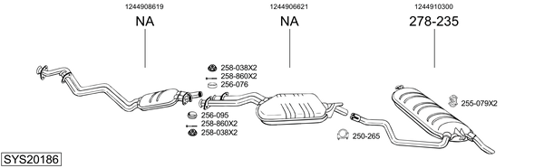 Sistema de gases de escape Mercedes-Benz 124 T-Model