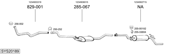 Sistema de gases de escape Mercedes-Benz 123 T-Model