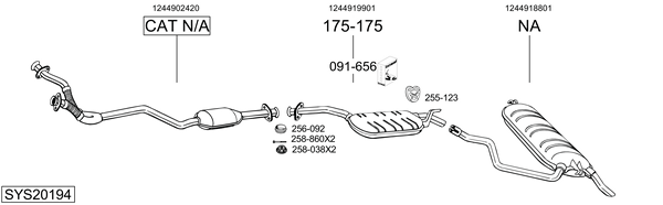 Sistema de gases de escape BOSAL SYS20194