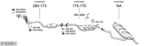Sistema de gases de escape Mercedes-Benz 124 T-Model