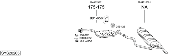 Sistema de gases de escape Mercedes-Benz 124 T-Model