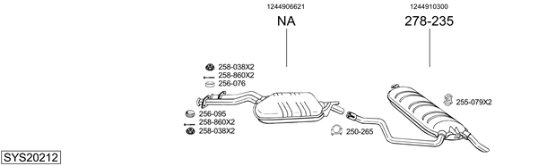 Sistema de gases de escape Mercedes-Benz 124 T-Model