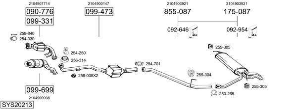 Sistema de gases de escape Mercedes-Benz E-CLASS T-Model