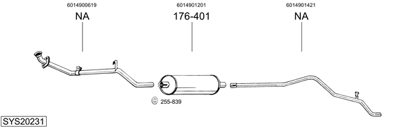 Sistema de gases de escape Mercedes-Benz T1 Bus