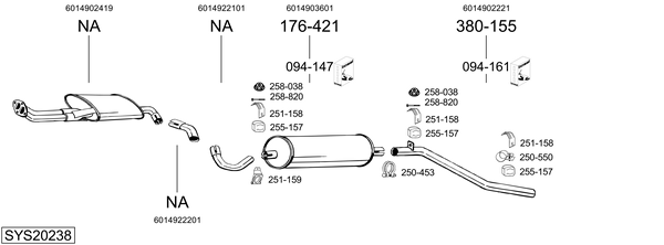 Sistema de gases de escape BOSAL SYS20238