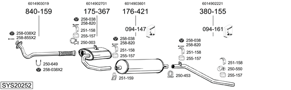 Sistema de gases de escape Mercedes-Benz T1 Van