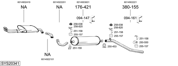 Sistema de gases de escape BOSAL SYS20341