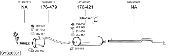 Sistema de gases de escape BOSAL SYS20361