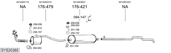 Sistema de gases de escape Mercedes-Benz T1/TN Platform/Chassis