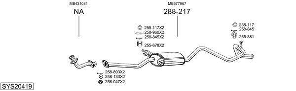 Sistema de gases de escape Mitsubishi L 300 III Bus