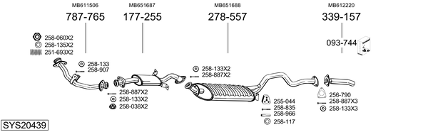 Sistema de gases de escape Mitsubishi PAJERO II