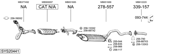 Sistema de gases de escape Mitsubishi PAJERO II