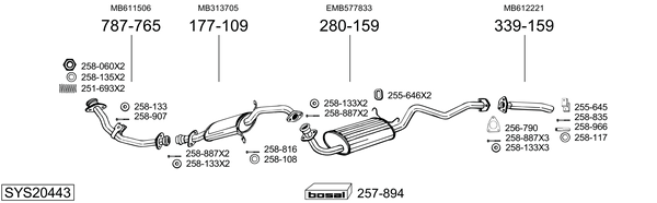 Sistema de gases de escape Mitsubishi PAJERO I